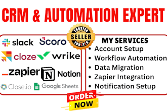 setup zapier integration google sheets slack notion cloze close io wrike scoro