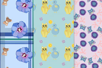 design cute and modern seamless patterns for baby clothes