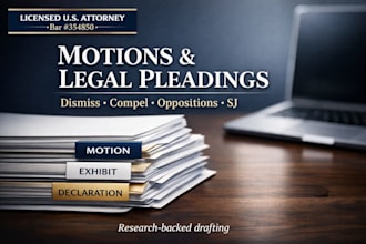 draft legal motions, answers, and pleadings for court