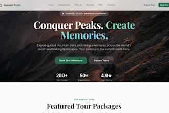 design wix hiking website mountain adventure tour website