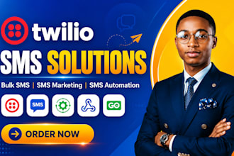 set up twilio SMS, bulk SMS, SMS marketing, text messaging and SMS automation