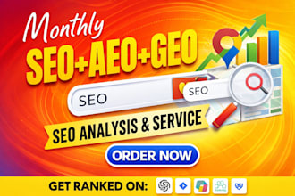 optimize monthly website GEO SEO aeo, local and off page backlink building