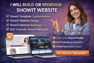design redesign showit website landing page showit  customization template blog