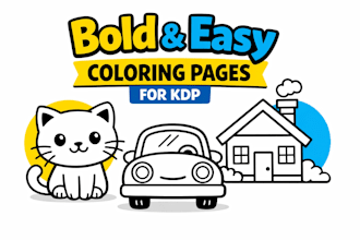 bold and easy KDP colouring pages for kids and toddler