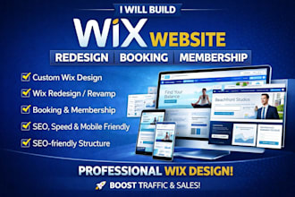 build wix website, wix booking website, wix redesign and wix membership website