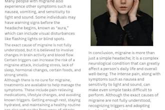 write a professional medical article about migraine