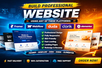 build professional website using framer webflow duda dorik and elementor