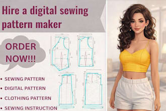 design crop top and clothing sewing patterns with easy to follow guide