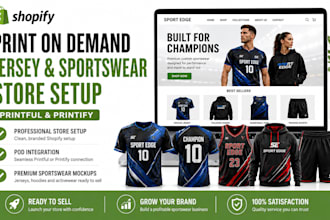 set up a custom shopify print on demand jersey and sportswear store