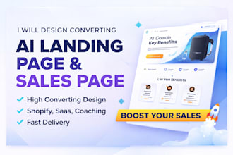 design high converting ai landing page sales page that boost sales conversion