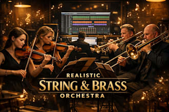 create realistic string brass orchestra for your song or melody cinematic film