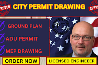city permit drawing ,mep drawing,structural permit,grounding plan,adu permit