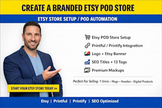 create a branded etsy pod store with full automation and digital setup