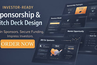 design professioal sponsorship powerpoint, pitch deck presentation for startup