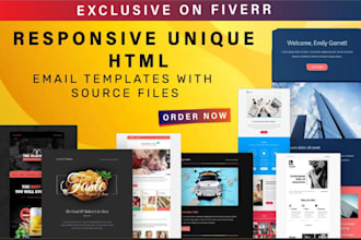 design responsive html email newsletter, mailchimp or klaviyo email template