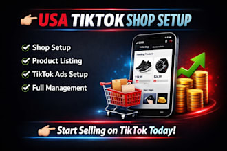 setup USA tiktok fb ig shop manage tiktok shop and run social media ads