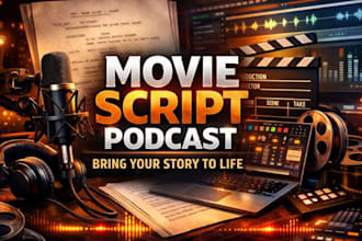 write movie script, screenplay, film and podcast script
