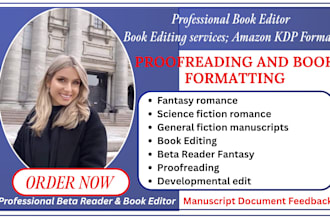 edit, beta read novel book fantacy thriller fiction book amazon KDP beta reader
