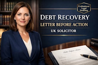 draft a formal solicitor letter before action for debt recovery