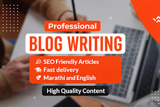 create english and marathi blog posts and SEO articles