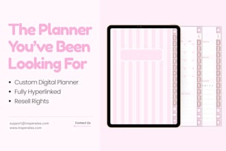 design an aesthetic digital planner fully hyperlinked