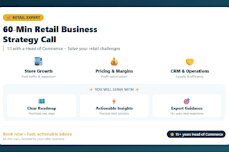provide a 60 min expert retail business strategy consulting call