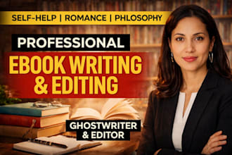 ghostwrite and edit your self help book, romance or non fiction philosophy ebook
