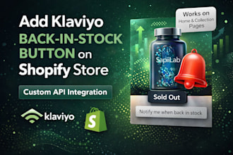 install klaviyo back in stock feature on shopify