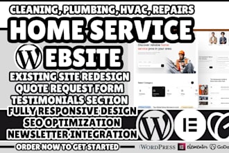 home service website handyman website cleaning service website home repair site