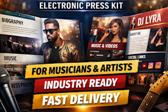 create a professional epk for musicians, djs, press  kit, media kit, epk design