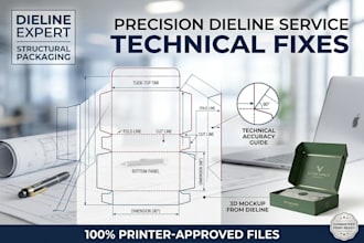 fix packaging dielines and create accurate box templates