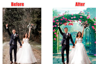 do professional wedding photo editing and retouching