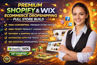 build shopify high ticket dropshipping website store design redesign developer