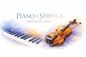 create emotional piano and string music, cinematic instrumental