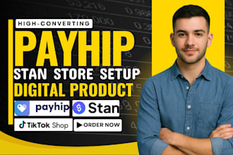 setup payhip, payhip store, payhip website, stan store pensight gumroad
