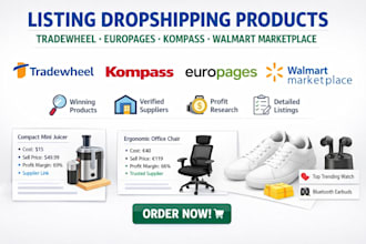 listing dropshipping product tradewheel europages kompass walmart marketplace