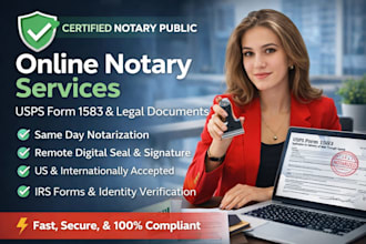 online notary usps form 1583 notarization US legal documents notary public