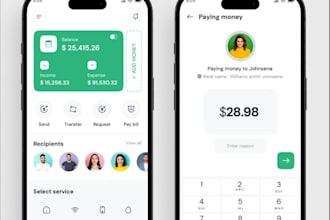 build tap and pay app, money transfer app for mobile and pos app
