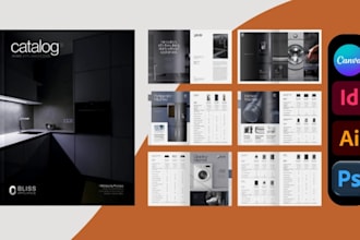 design product catalog portfolio, lookbook for kitchen cabinet, home interior