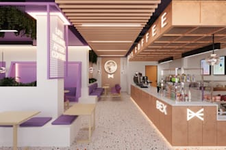 design your coffeeshop or restaurant interior with layout and 3d visualization