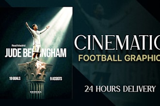 design a cinematic sports poster with photo manipulation
