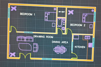 assure to provide 2d floor plans section elevation