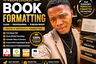 do book formatting, ebook and paperback formatting for amazon KDP