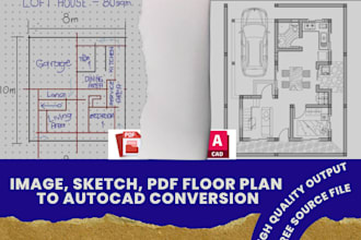 convert image, sketch, PDF to autocad dwg