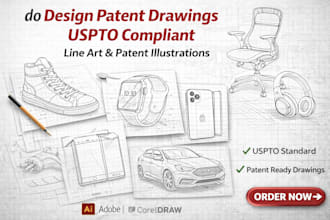do design patent drawings with line art illustrations and patent illustrations
