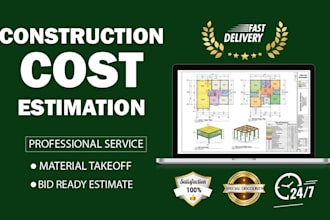 do construction estimate material take off, cost estimation