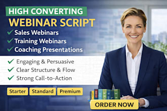 write a high converting webinar script that engages and sells