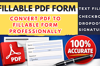 create editable fillable PDF form or convert PDF to fillable form professionally