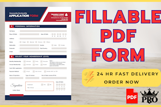 create fillable PDF form, design and convert document to fillable PDF