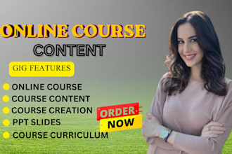 create your online course outline, course curriculum elearning content design
